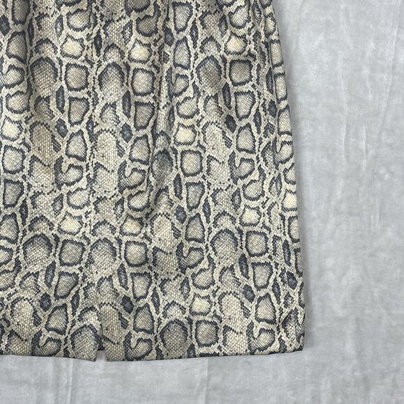 Vintage Python Snake Print Pleated Straight S/M Skirt Vamp Mob Wife Office Siren - Picture 3 of 10
